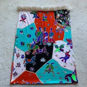 vtg Leonard Paris wool scarf 60”x21”